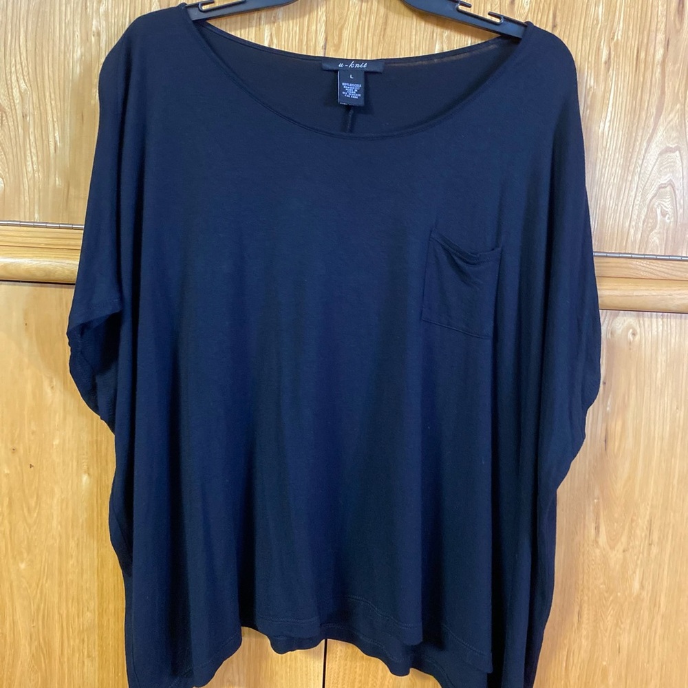 SALE! U-Knit black viscose oversized T-shirt